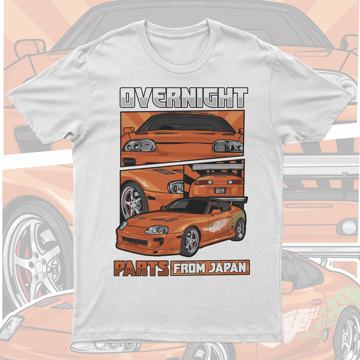 Supra - Overnight Parts From Japan - White Unisex Premium T-shirt - X2 Entries!