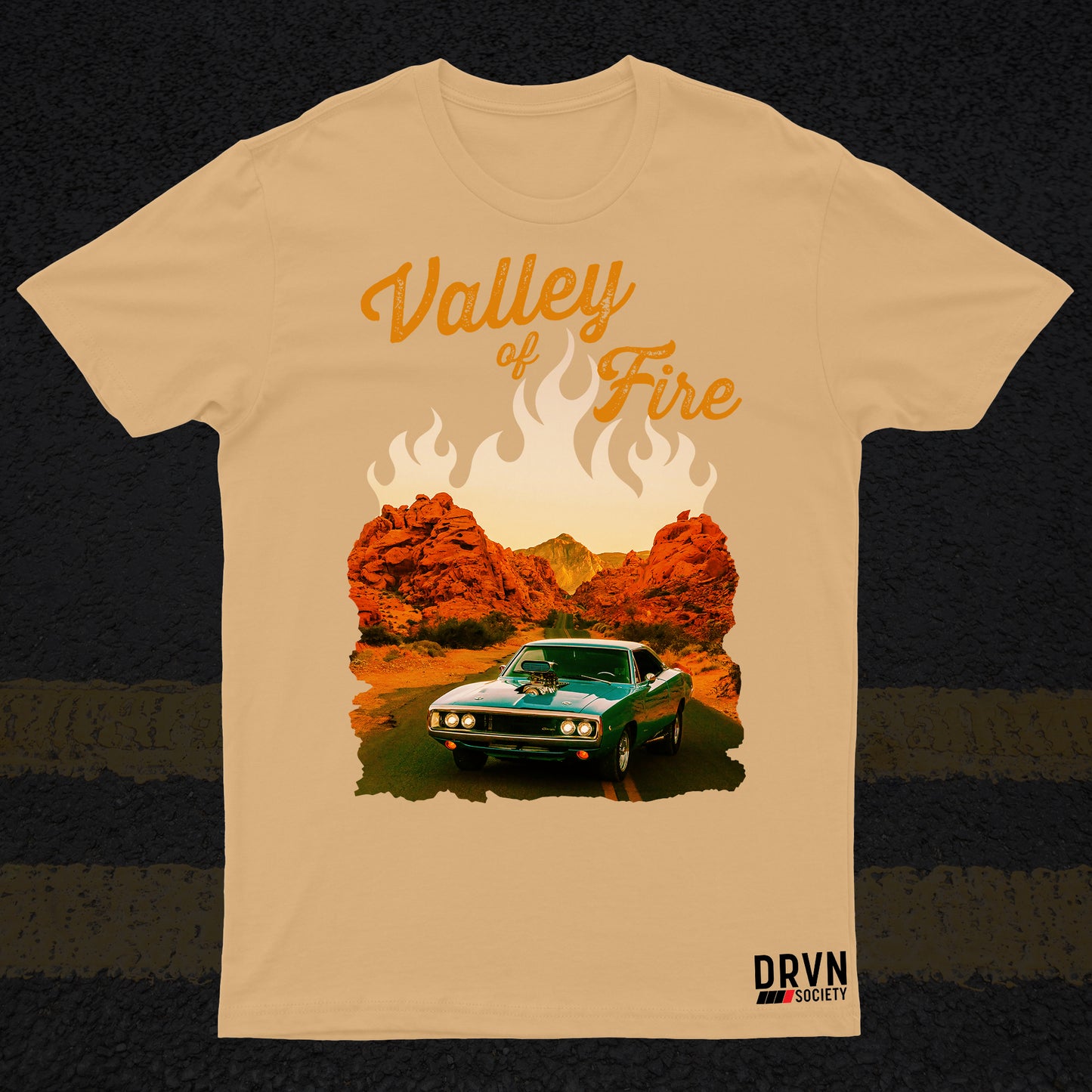 Valley of Fire - Moon Mist Unisex Boxy Sun Faded T-shirt - X2 Entries!