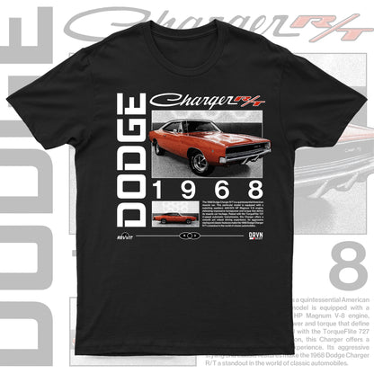 Revvit - 68 Dodge Charger RT - Black Unisex Premium T-shirt - X3 Entries!