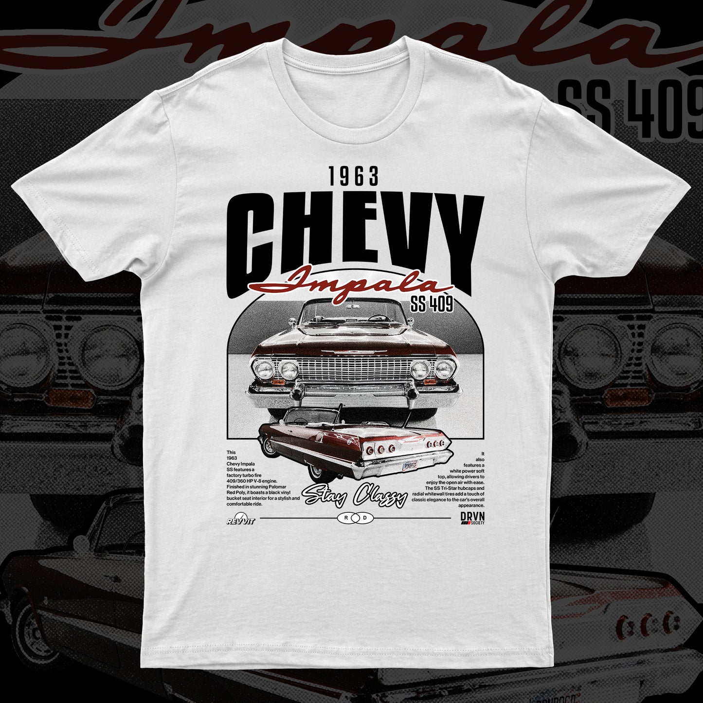 Revvit - 63 Impala - White Unisex Premium T-shirt - X3 Entries!