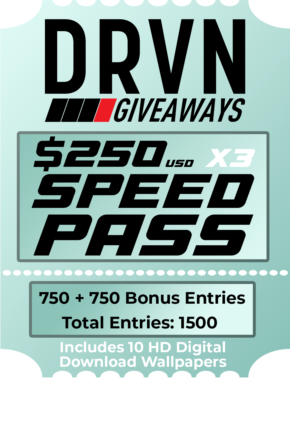 Speed Pass - Diamond - 3X + 300% Bonus Entries - 1500 Entries