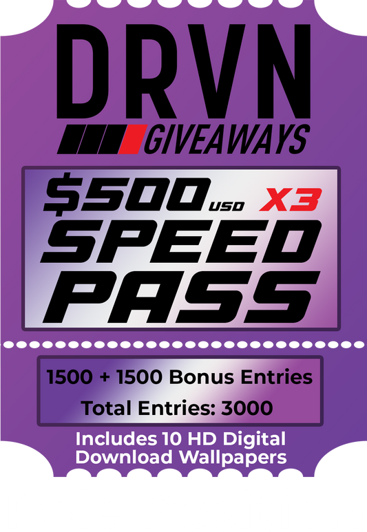 Speed Pass - Pole Position - 3X + 300% Bonus Entries - 3000 Entries