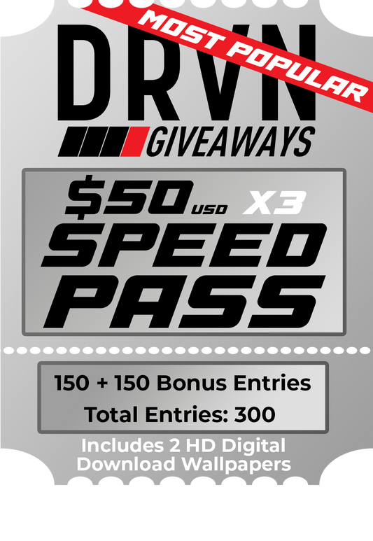 Speed Pass - Silver - 3X + 300% Bonus Entries - 300 Entries