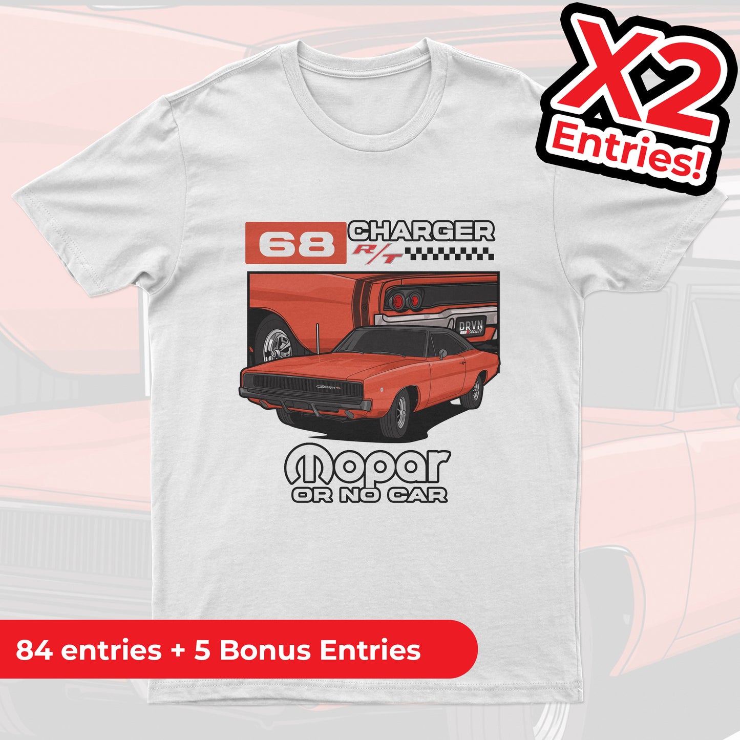 68 Dodge Charger RT - Mopar or No Car - White Unisex Premium T-shirt - X2 Entries