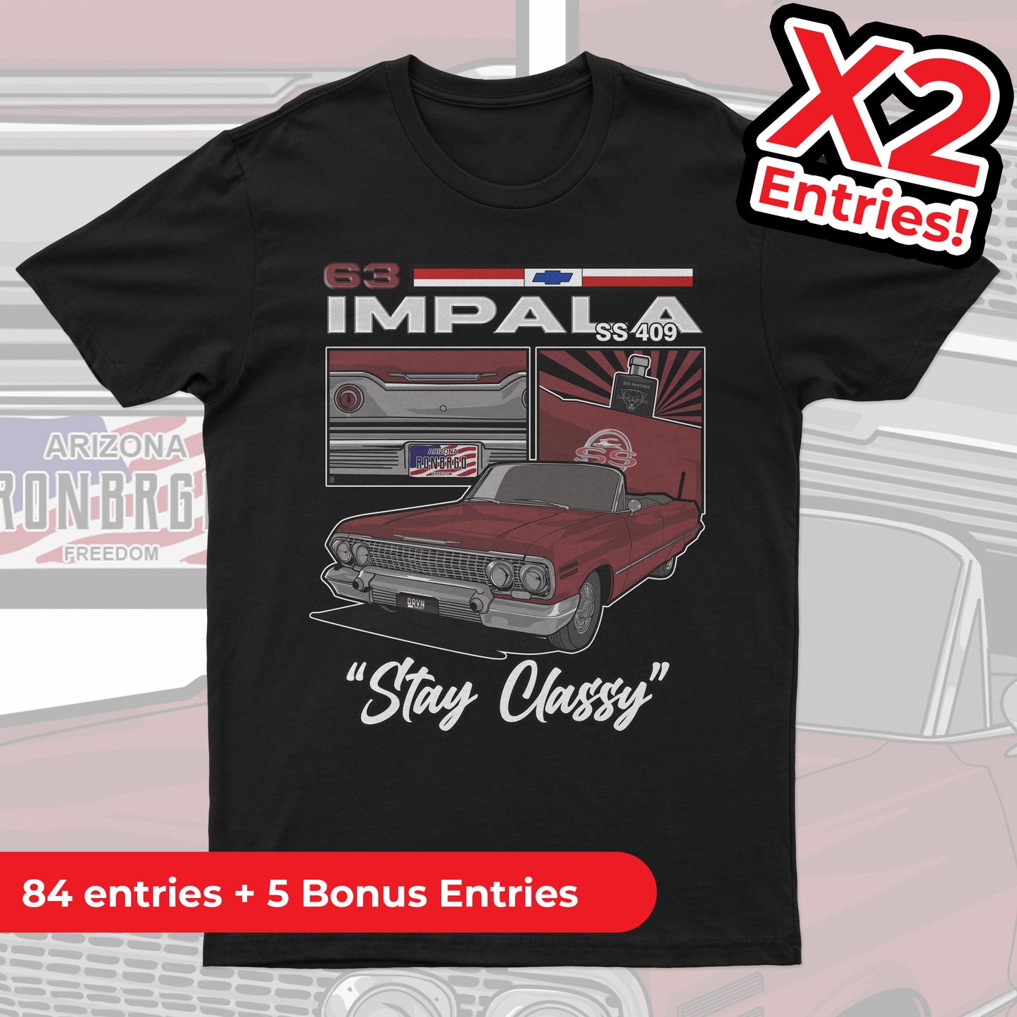 63 Impala - Stay Classy - Black Unisex Premium T-shirt - X2 Entries!