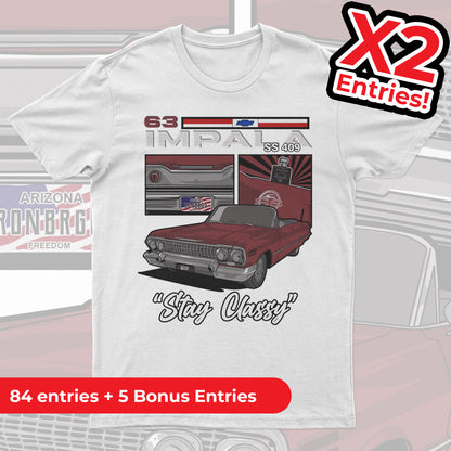 63 Impala - Stay Classy - White Unisex Premium T-shirt - X2 Entries!