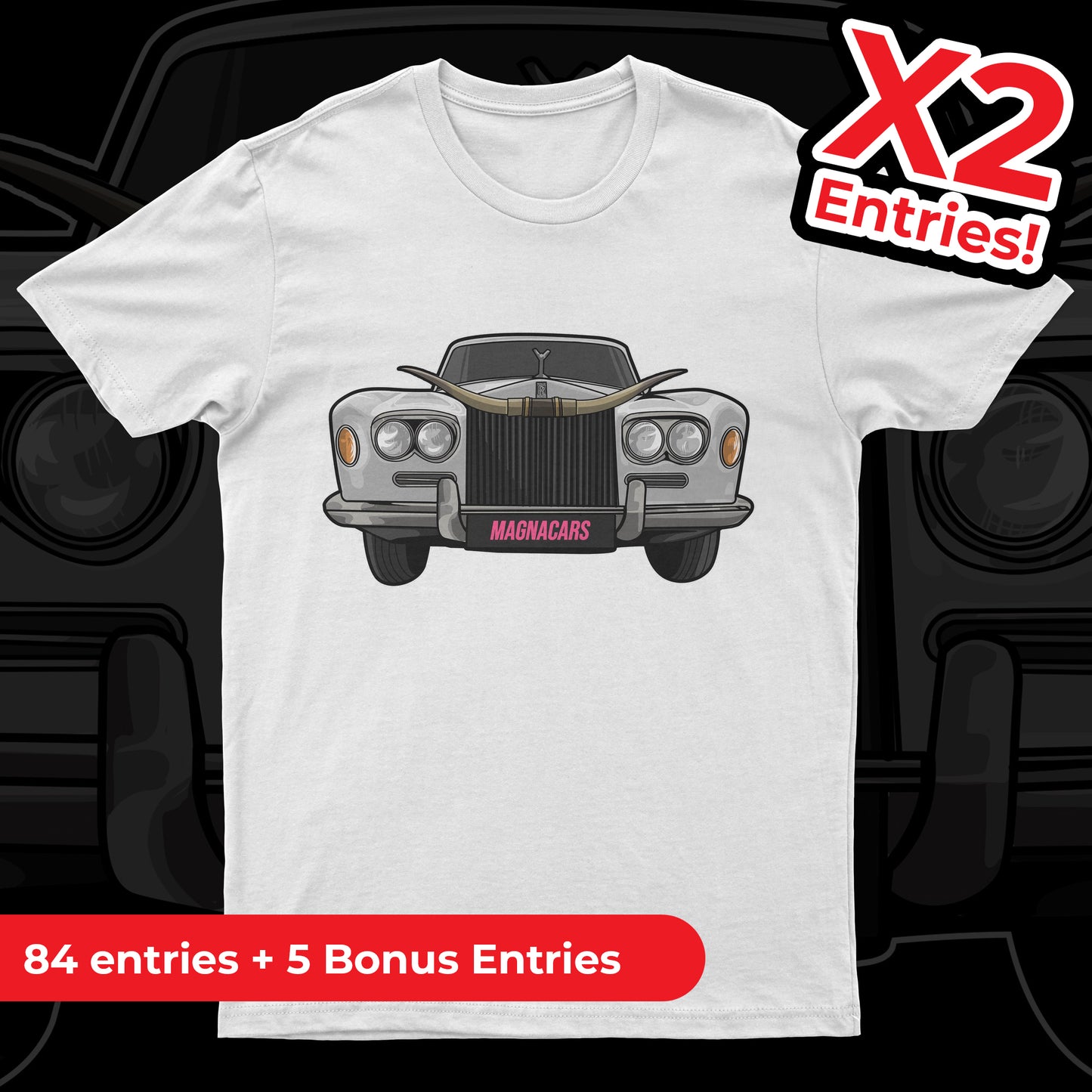 MAGNACARS - Horns - Rolls Royce - White Unisex Premium T-Shirt - X2 Entries!