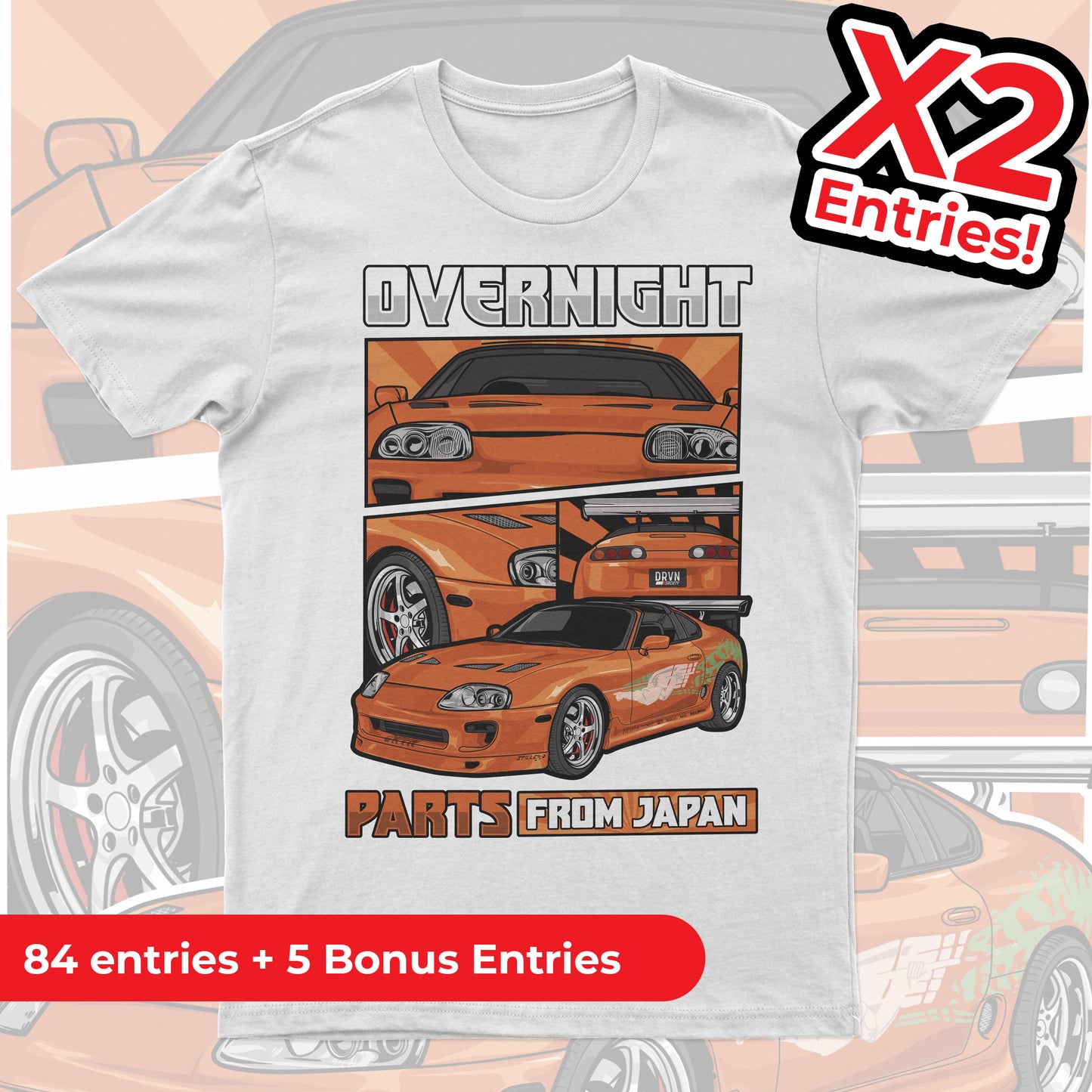 Supra - Overnight Parts From Japan - White Unisex Premium T-shirt - X2 Entries!